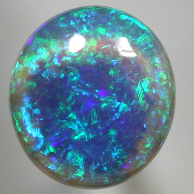 SOLID CRYSTAL OPAL Blue - green Harlequin pattern with greens and blue jumping brightly. With VIDEO